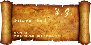 Weidner Gerő névjegykártya